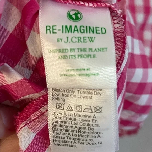 J. Crew women’s XS pink/white gingham sleeveless button up collared shirt - Picture 3 of 5